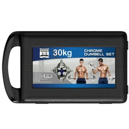 Quality Chrome Dumbbell Set- 30kg dumbbell set from Modern Fitness