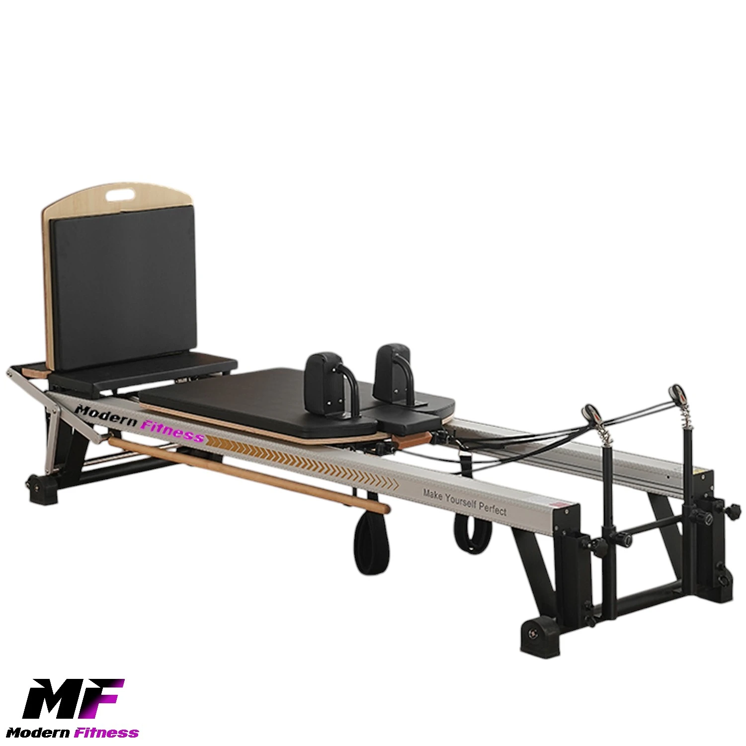 Quality pilates reformer. Pro series aluminium reformer from Modern Fitness.
