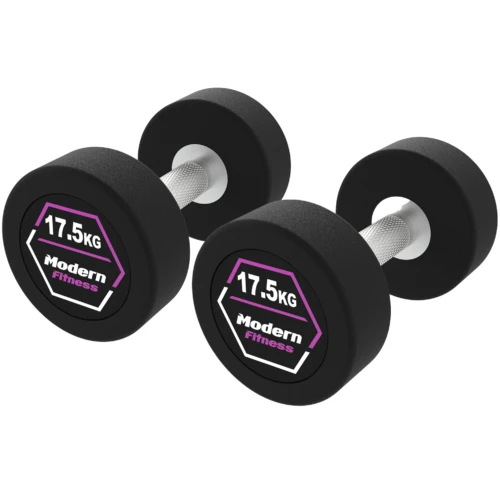 Rubber dumbbells in 17.5kg from Modern Fitness
