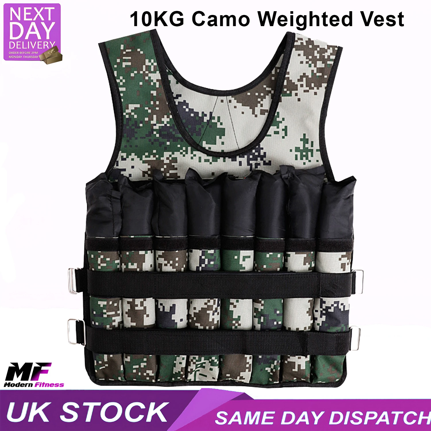 Weighted Vest 10kg Camo - Image 2