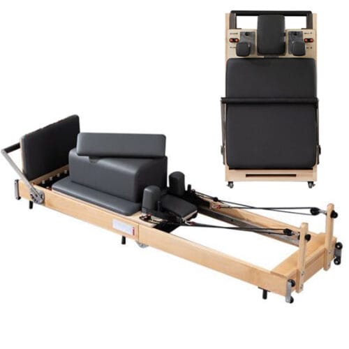 Portable folding pilates reformer- Wooden Frame Pilates Reformer from Modern Fitness